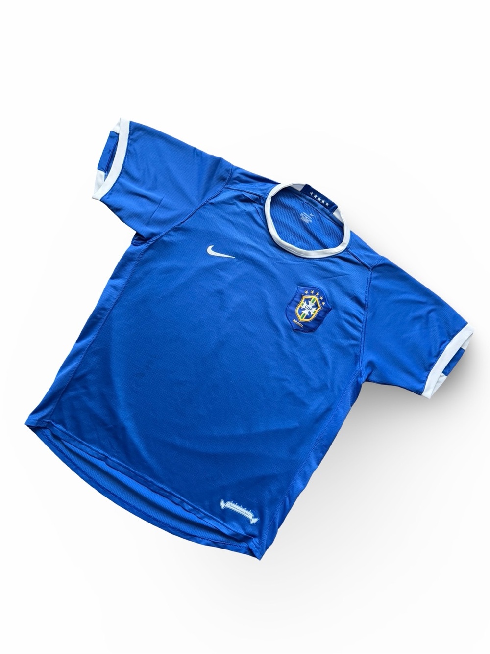 Nike Blue Brazil Robinho Soccer Jersey with White Trim